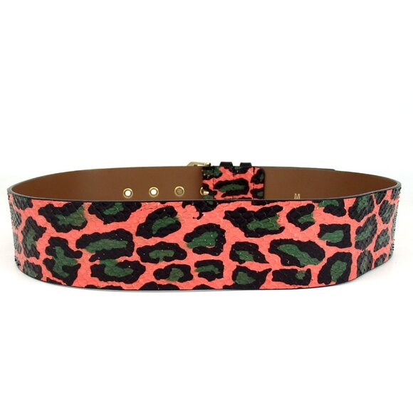 Authentic KENZO Leopard pattern belt leather [Used]
